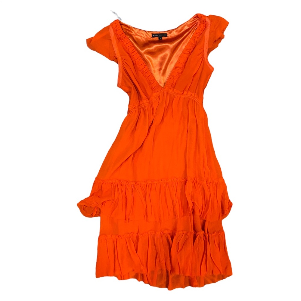 Marc Jacobs orange silk chiffon dress